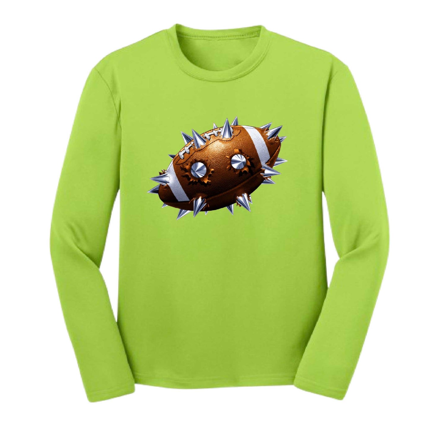Spiked Football | Youth Long Sleeve Football T-Shirts | 100% Polyester