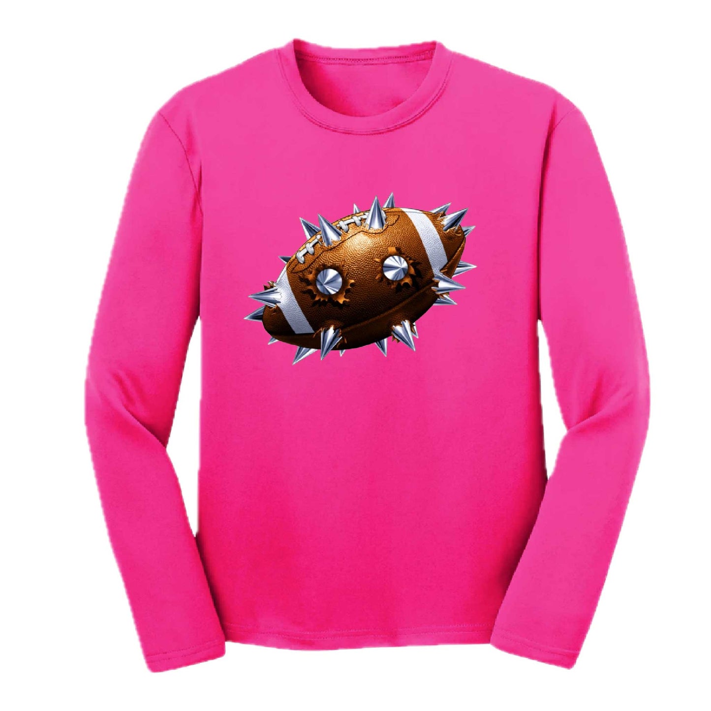 Spiked Football | Youth Long Sleeve Football T-Shirts | 100% Polyester