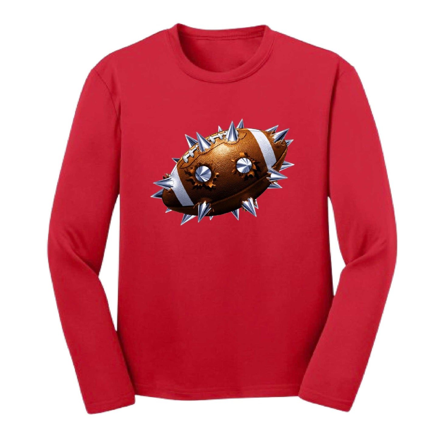 Spiked Football | Youth Long Sleeve Football T-Shirts | 100% Polyester