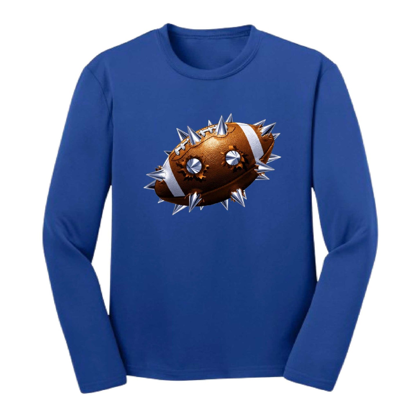 Spiked Football | Youth Long Sleeve Football T-Shirts | 100% Polyester