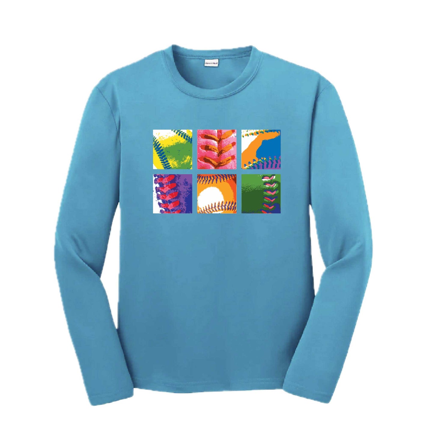 Baseball Squares | Youth Long Sleeve Baseball Performance T-Shirts | 100% Polyester