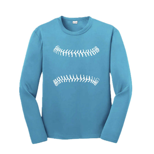 Baseball Stitches | Youth Long Sleeve Baseball Performance T-Shirts | 100% Polyester
