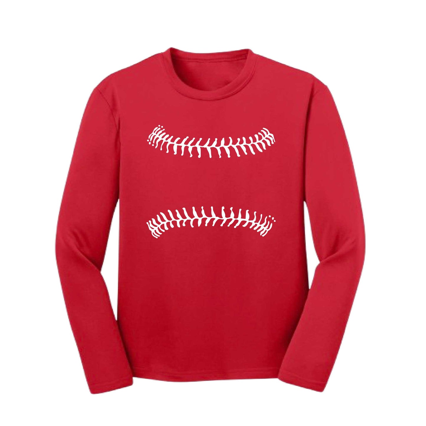 Baseball Stitches | Youth Long Sleeve Baseball Performance T-Shirts | 100% Polyester
