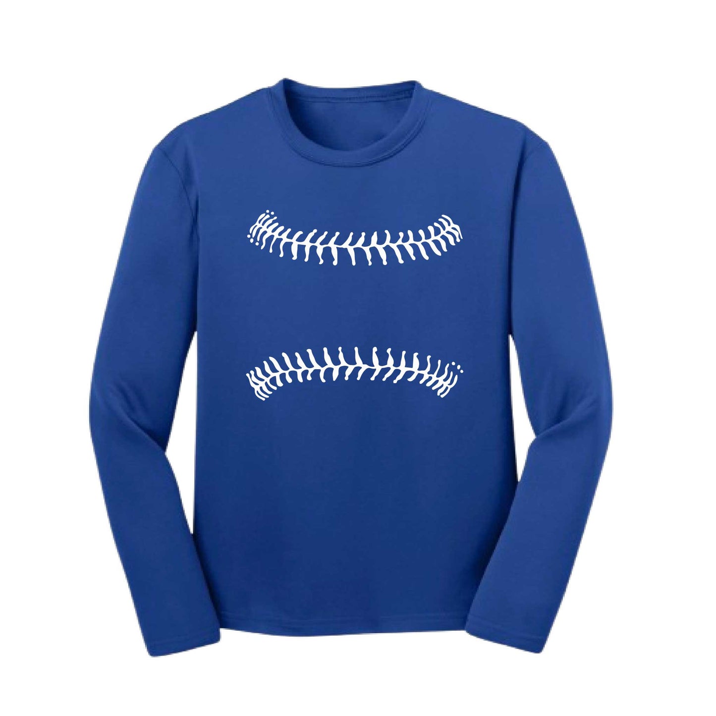 Baseball Stitches | Youth Long Sleeve Baseball Performance T-Shirts | 100% Polyester