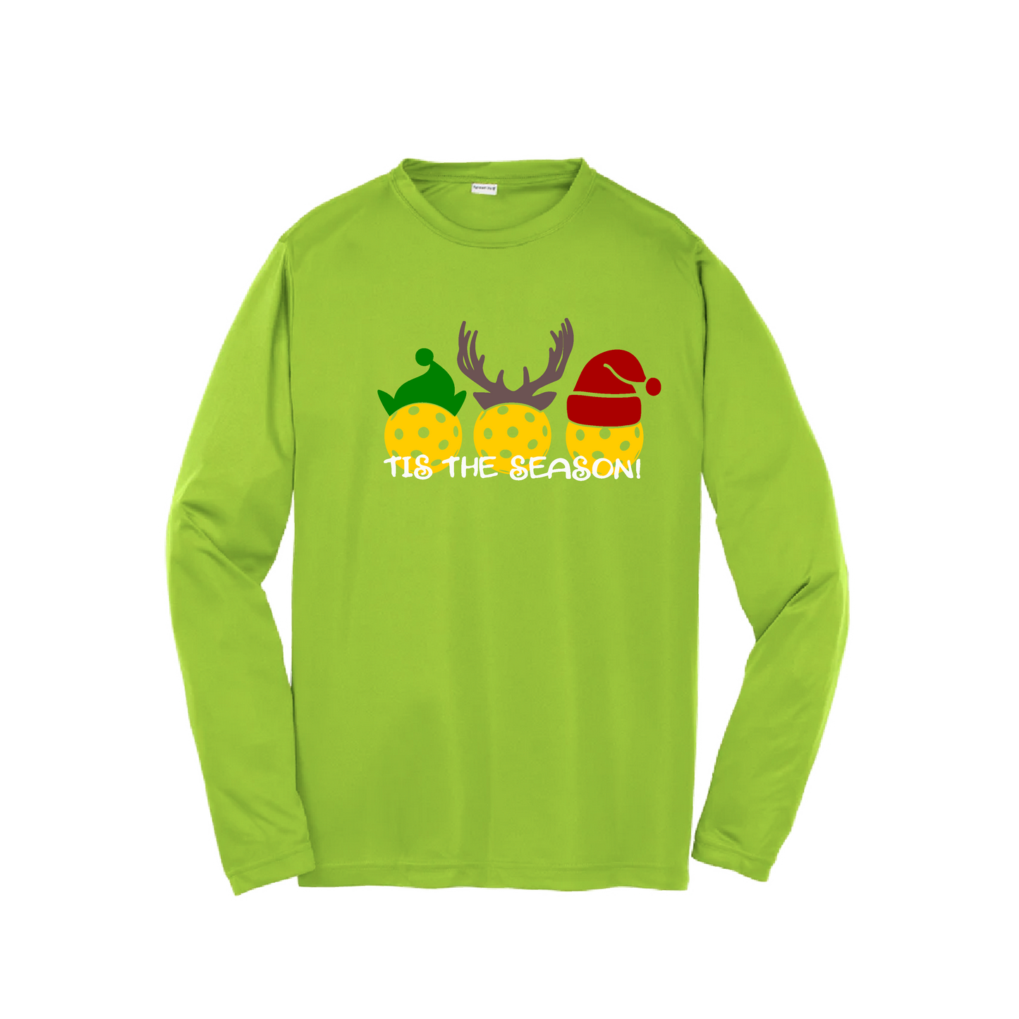 Tis the Season | Youth Long Sleeve Pickleball Shirts | 100% Polyester