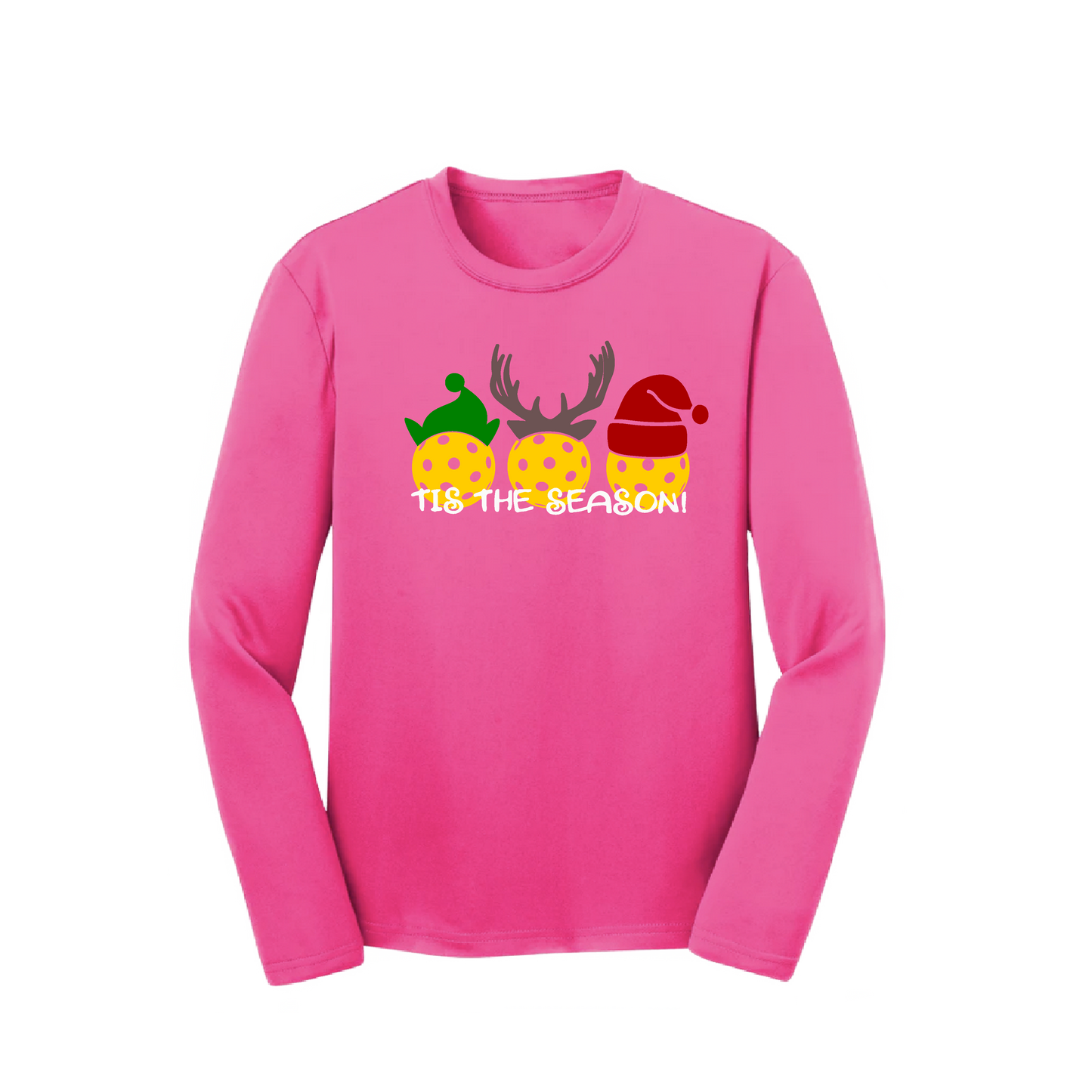 Tis the Season | Youth Long Sleeve Pickleball Shirts | 100% Polyester