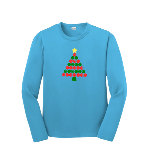 Christmas Tree | Youth Long Sleeve Pickleball Shirts | 100% Polyester