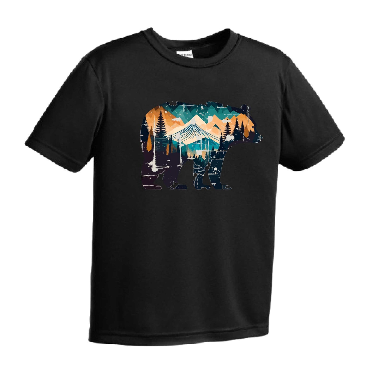 Bear Mountain | Youth Short Sleeve Camping T-Shirts | 100% Polyester