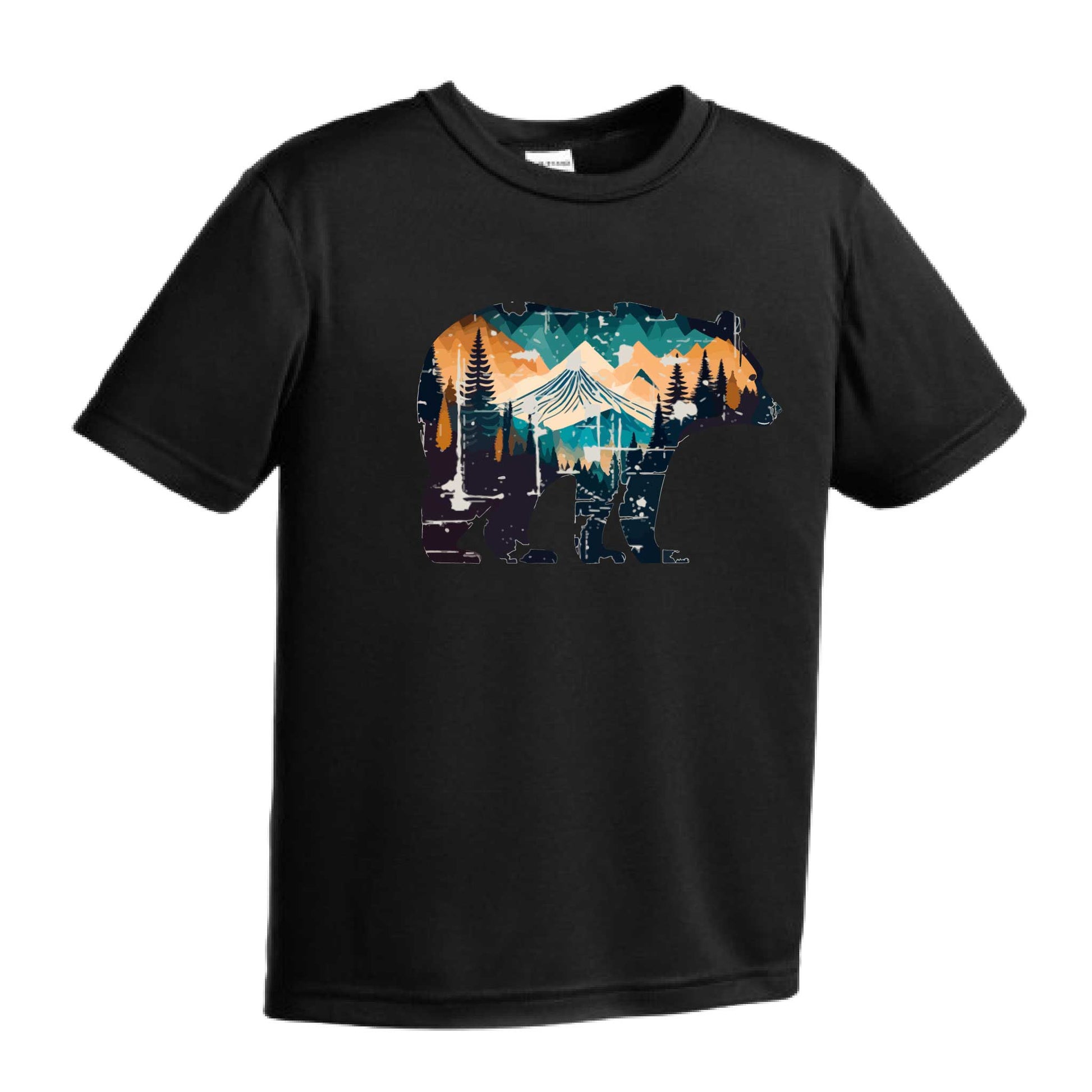Bear Mountain | Youth Short Sleeve Camping T-Shirts | 100% Polyester