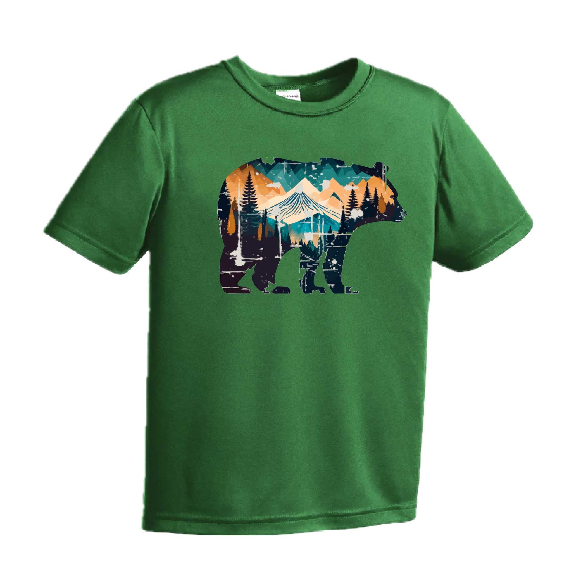 Bear Mountain | Youth Short Sleeve Camping T-Shirts | 100% Polyester