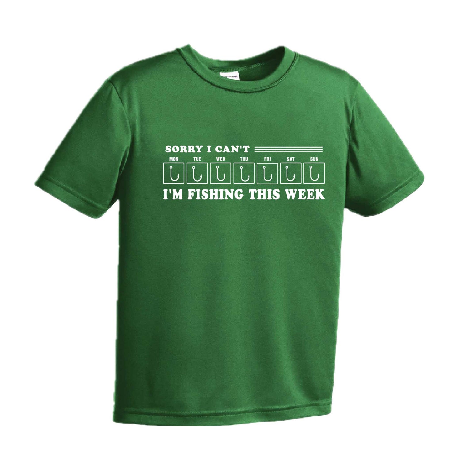 Sorry I Can't I'm Busy This Week Fishing | Youth Short Sleeve Camping T-Shirts | 100% Polyester