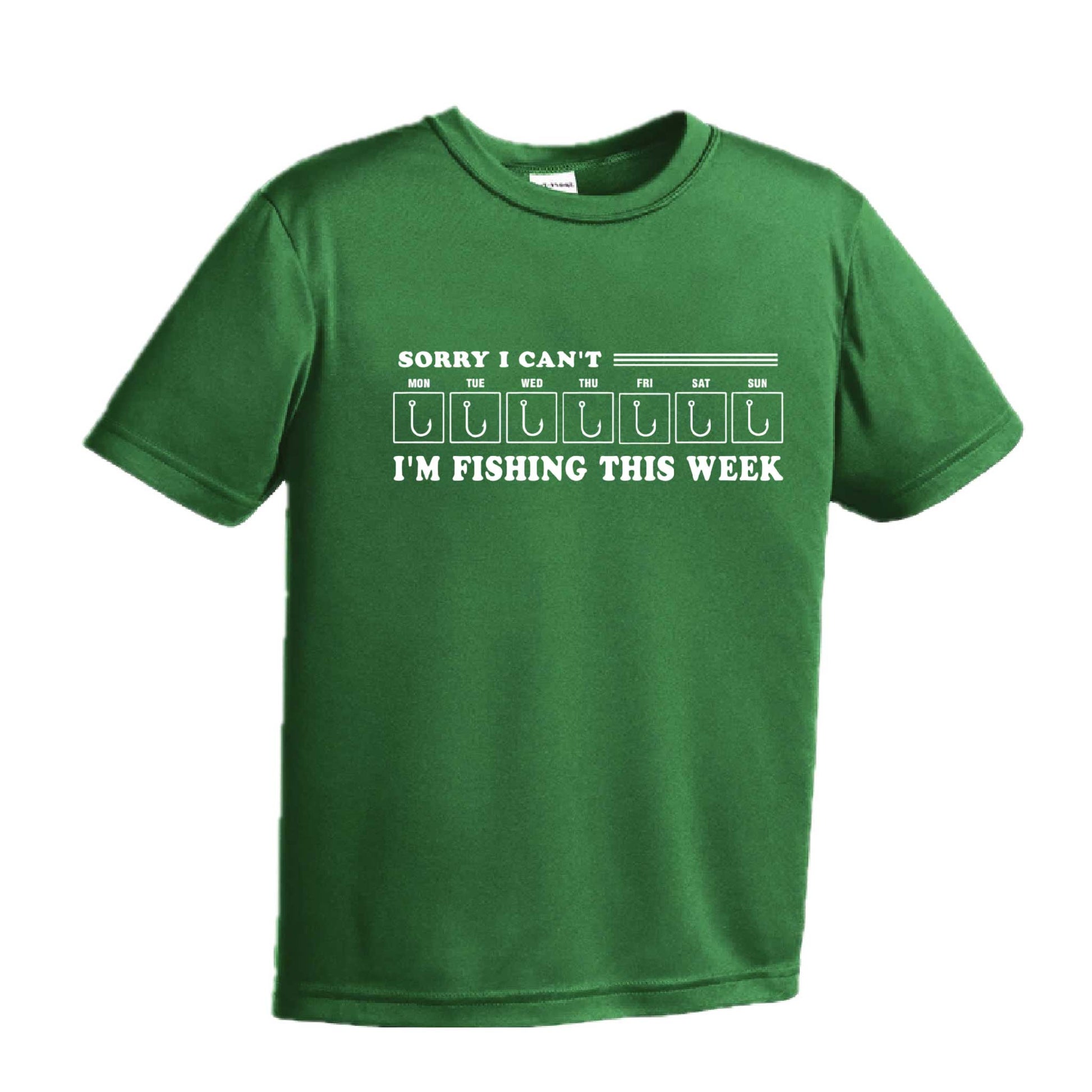 Sorry I Can't I'm Busy This Week Fishing | Youth Short Sleeve Camping T-Shirts | 100% Polyester