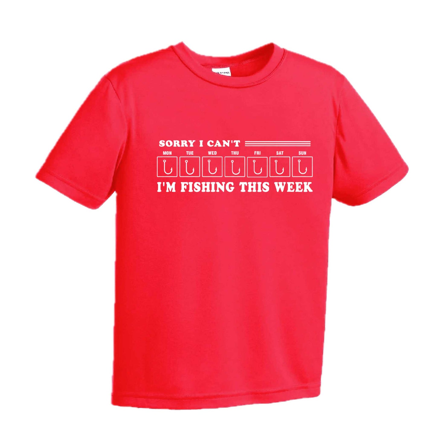 Sorry I Can't I'm Busy This Week Fishing | Youth Short Sleeve Camping T-Shirts | 100% Polyester
