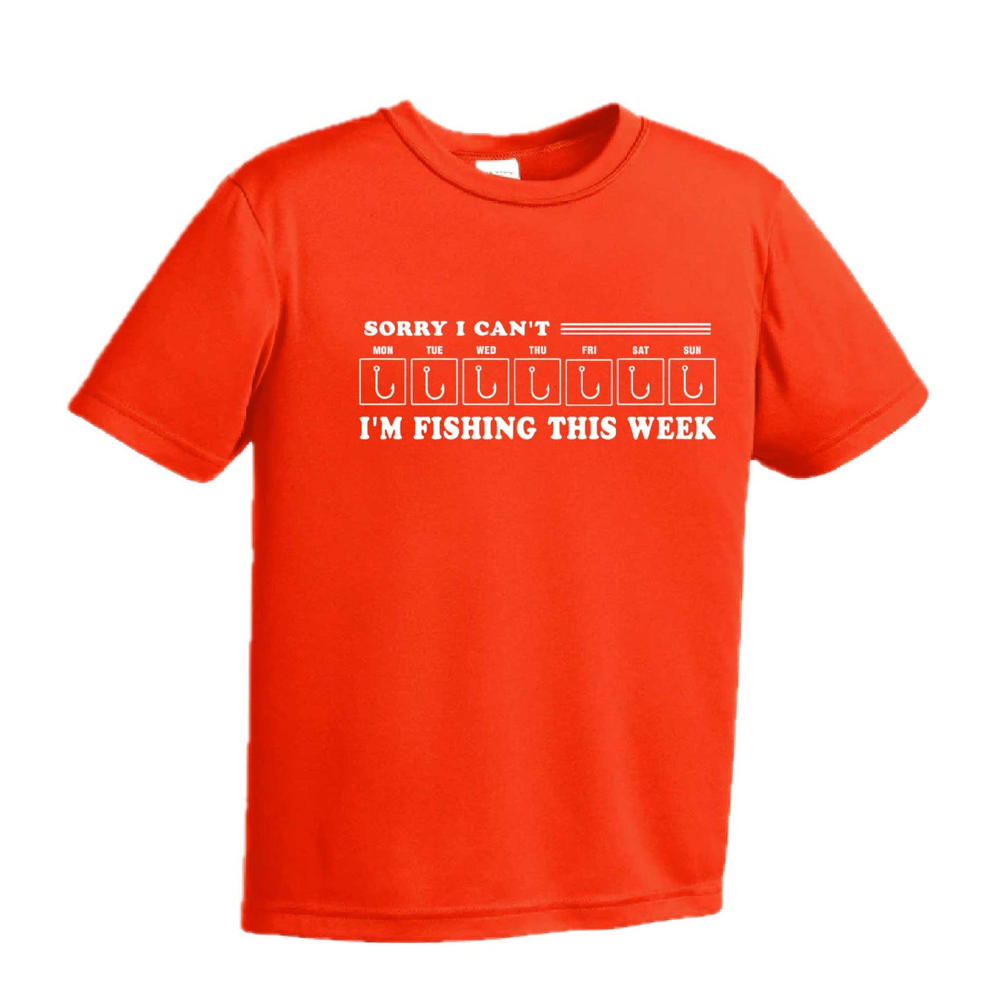 Sorry I Can't I'm Busy This Week Fishing | Youth Short Sleeve Camping T-Shirts | 100% Polyester