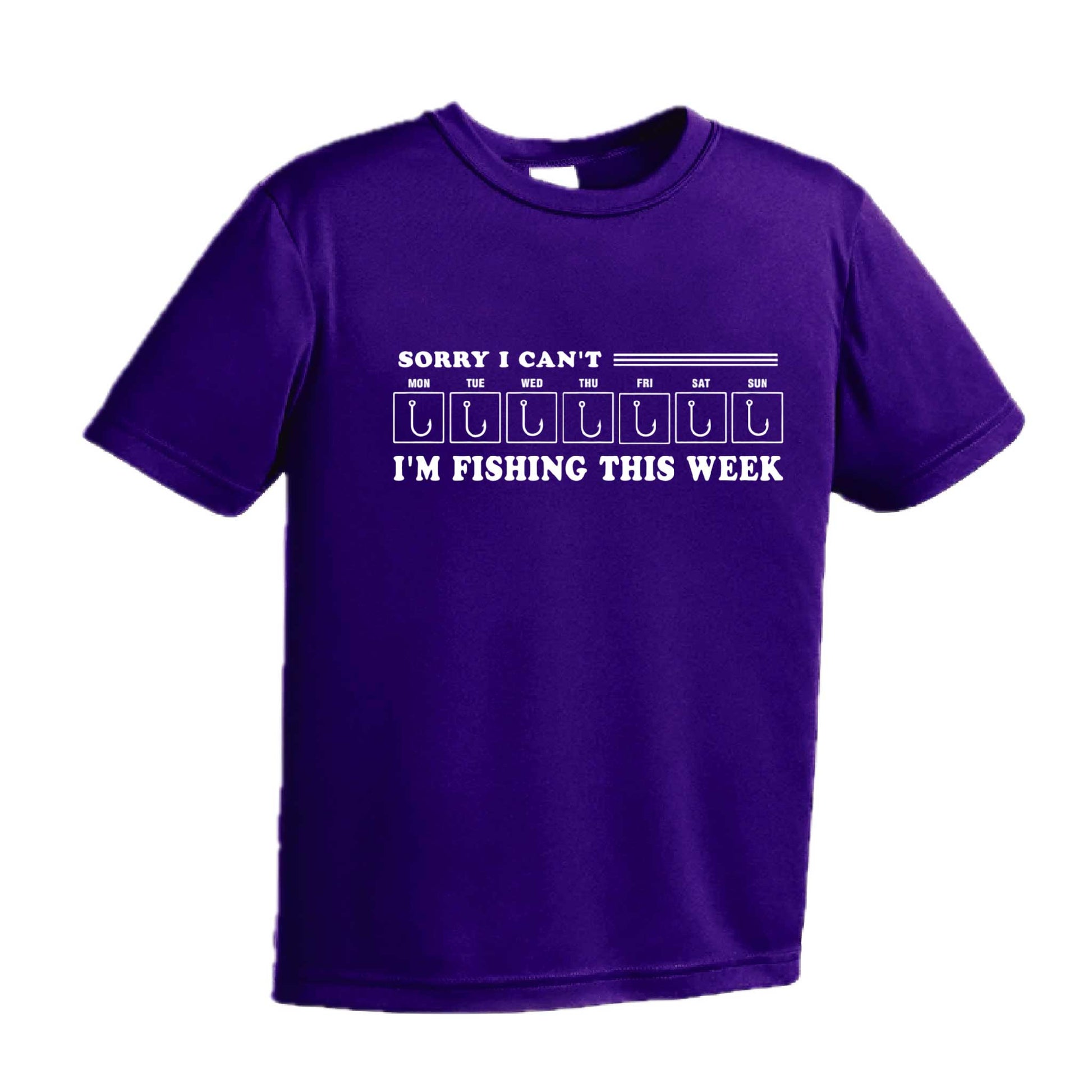 Sorry I Can't I'm Busy This Week Fishing | Youth Short Sleeve Camping T-Shirts | 100% Polyester