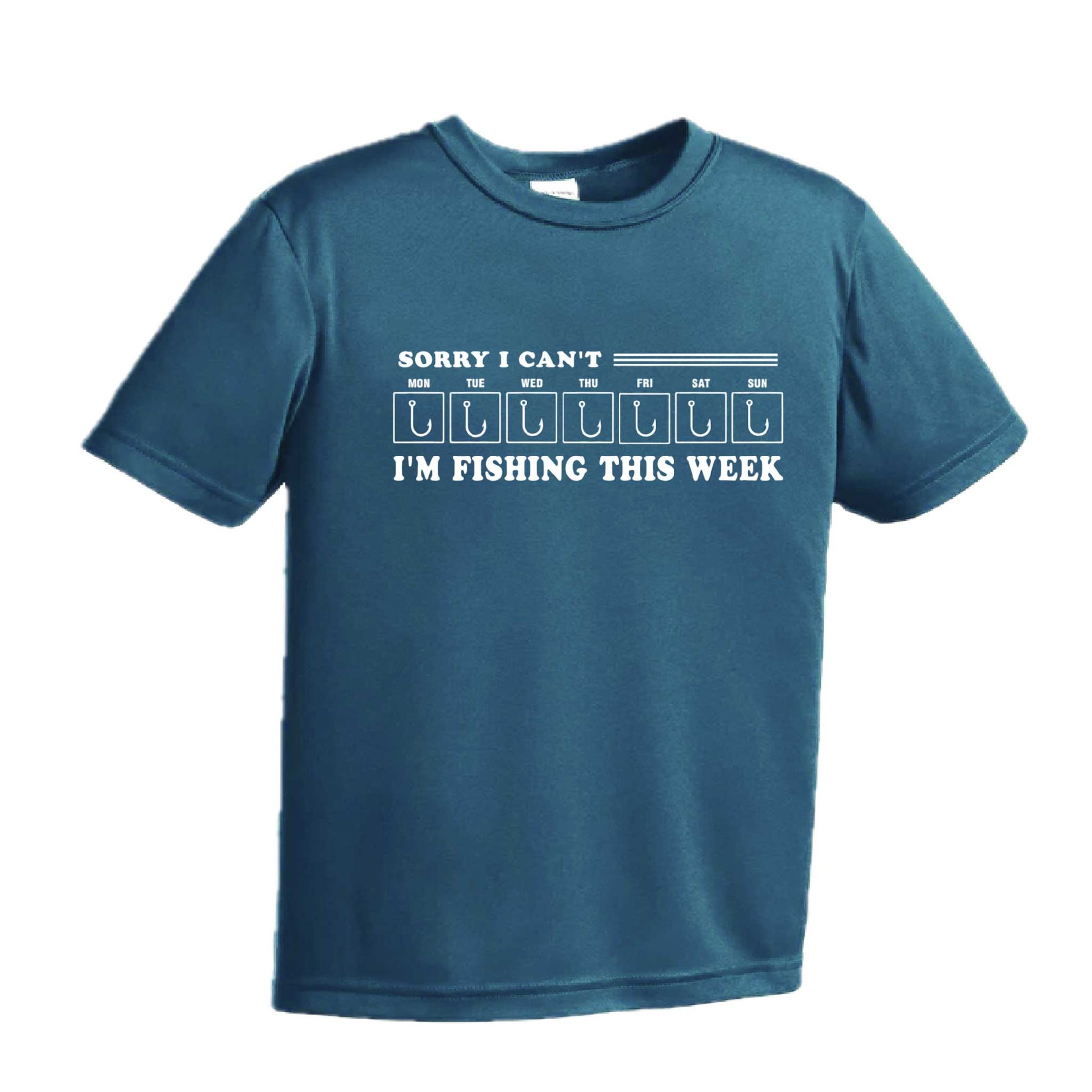 Sorry I Can't I'm Busy This Week Fishing | Youth Short Sleeve Camping T-Shirts | 100% Polyester