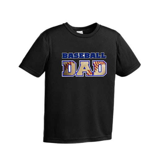 Baseball Dad | Youth Short Sleeve Baseball Performance T-Shirts | 100% Polyester