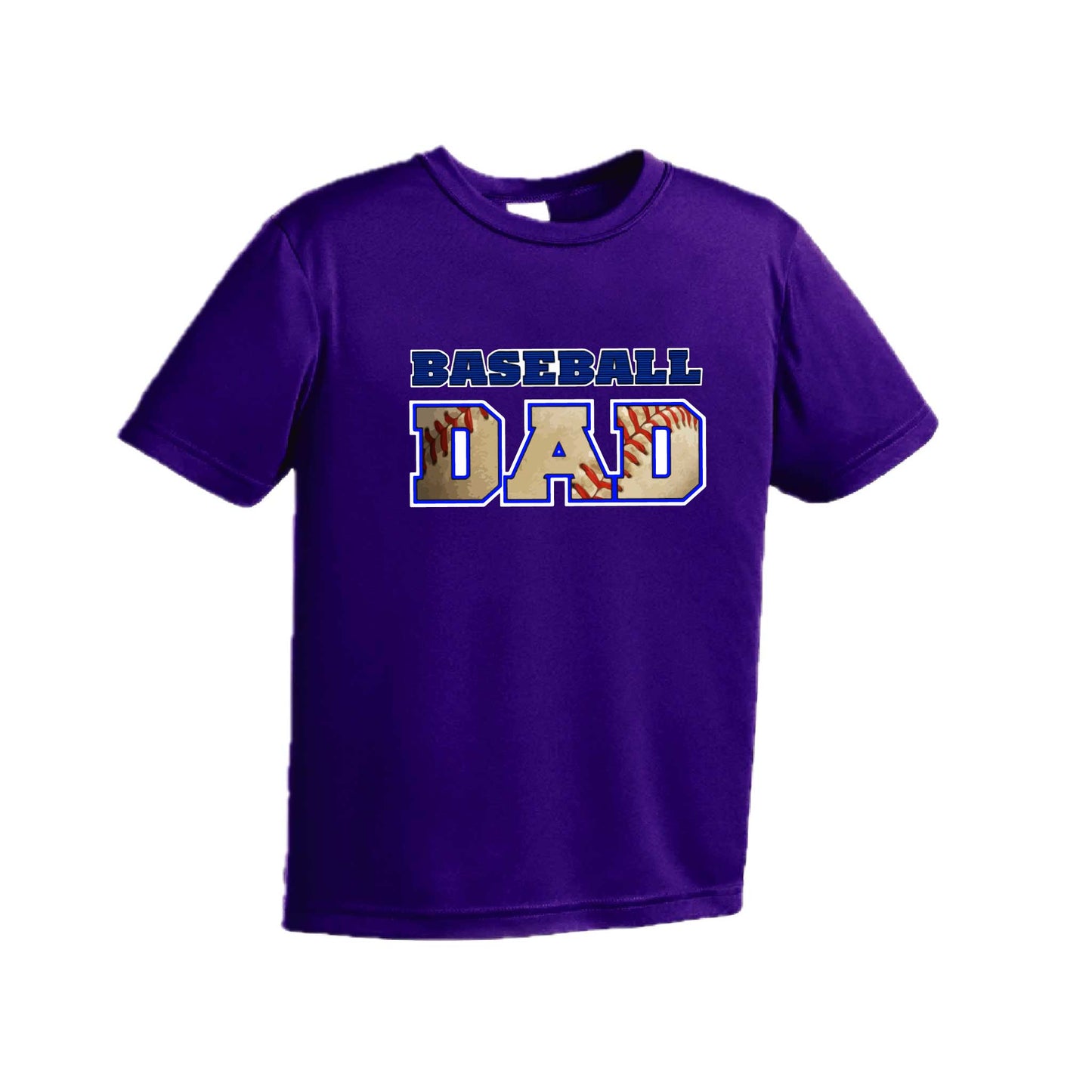 Baseball Dad | Youth Short Sleeve Baseball Performance T-Shirts | 100% Polyester