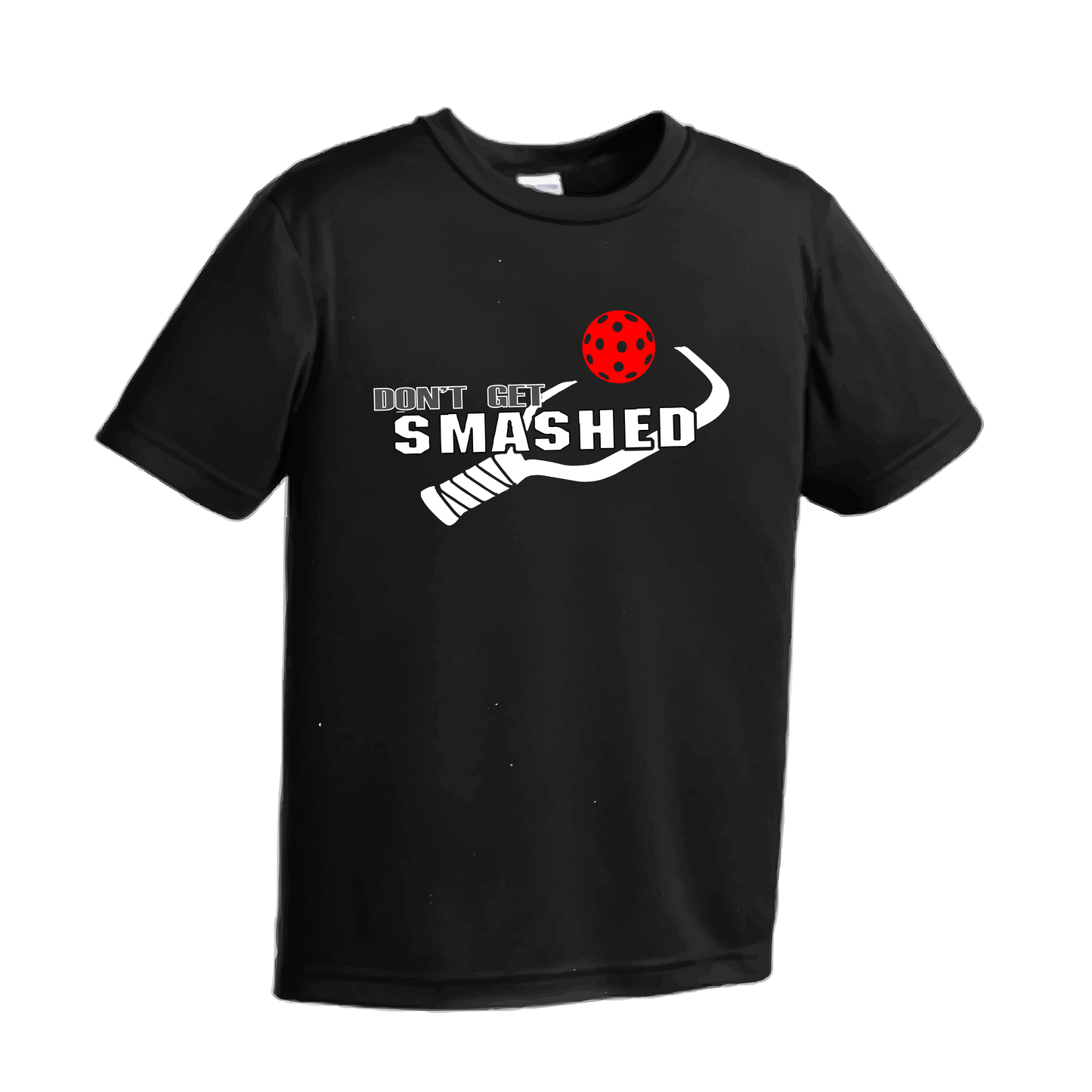 Don't Get Smashed (Red Green Rainbow Pickleball Colors) | Youth Short Sleeve Pickleball Shirts | 100% Polyester