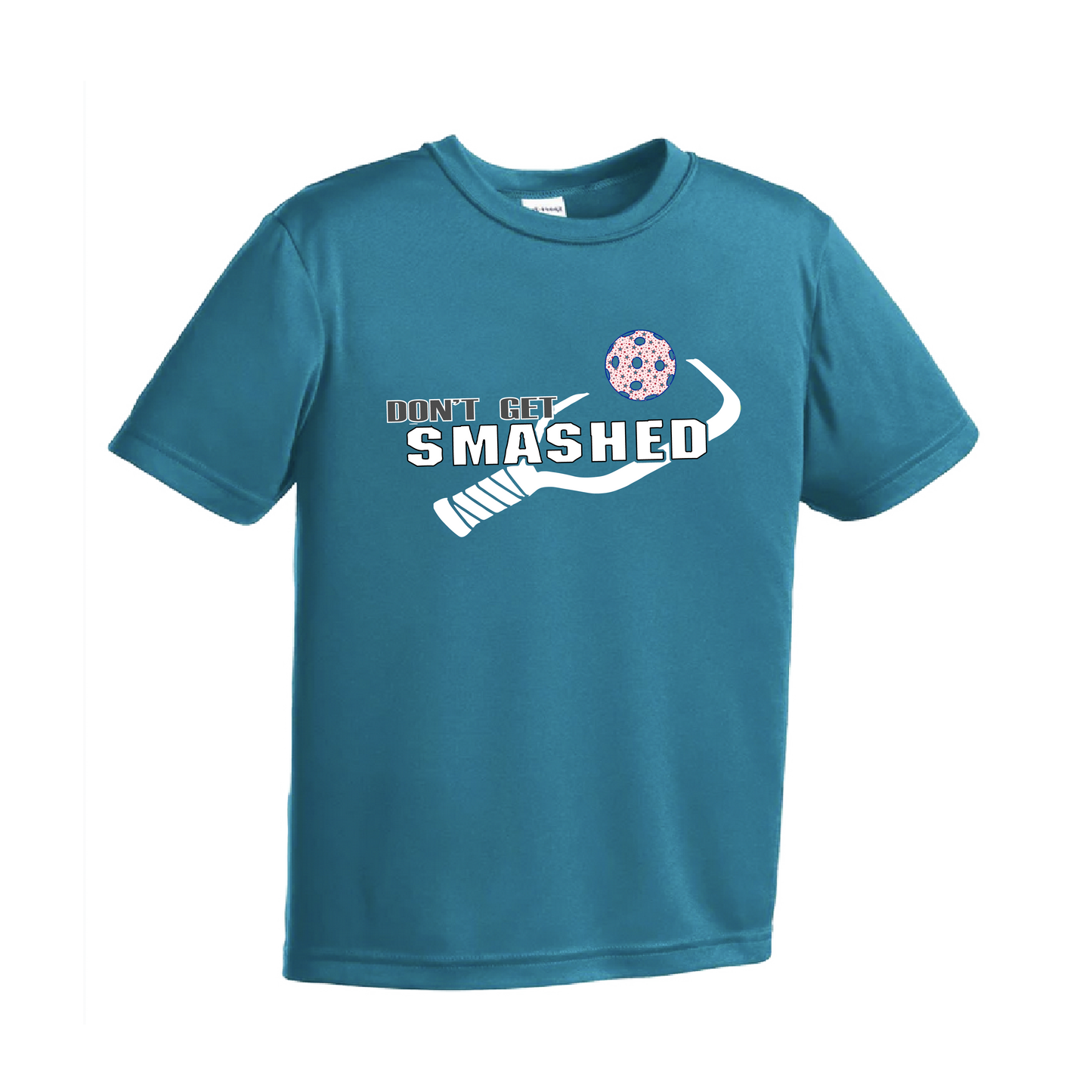 Don't Get Smashed (Patriotic Stars Pickleball) | Youth Short Sleeve Athletic Shirt | 100% Polyester