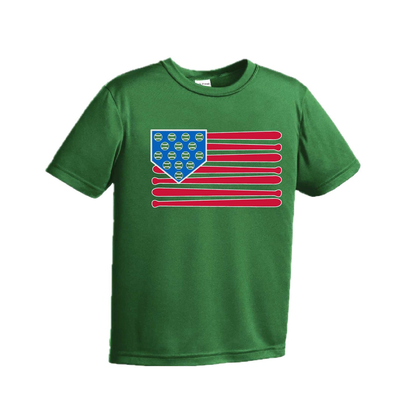 Baseball Flag | Youth Short Sleeve Baseball Performance T-Shirts | 100% Polyester