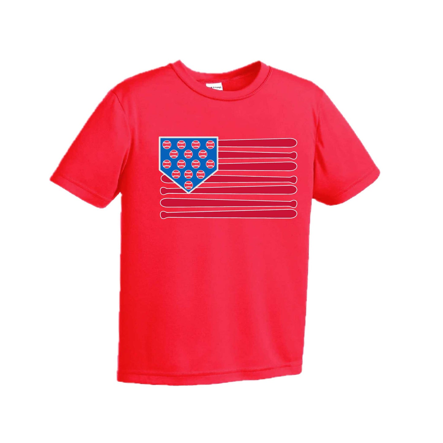 Baseball Flag | Youth Short Sleeve Baseball Performance T-Shirts | 100% Polyester