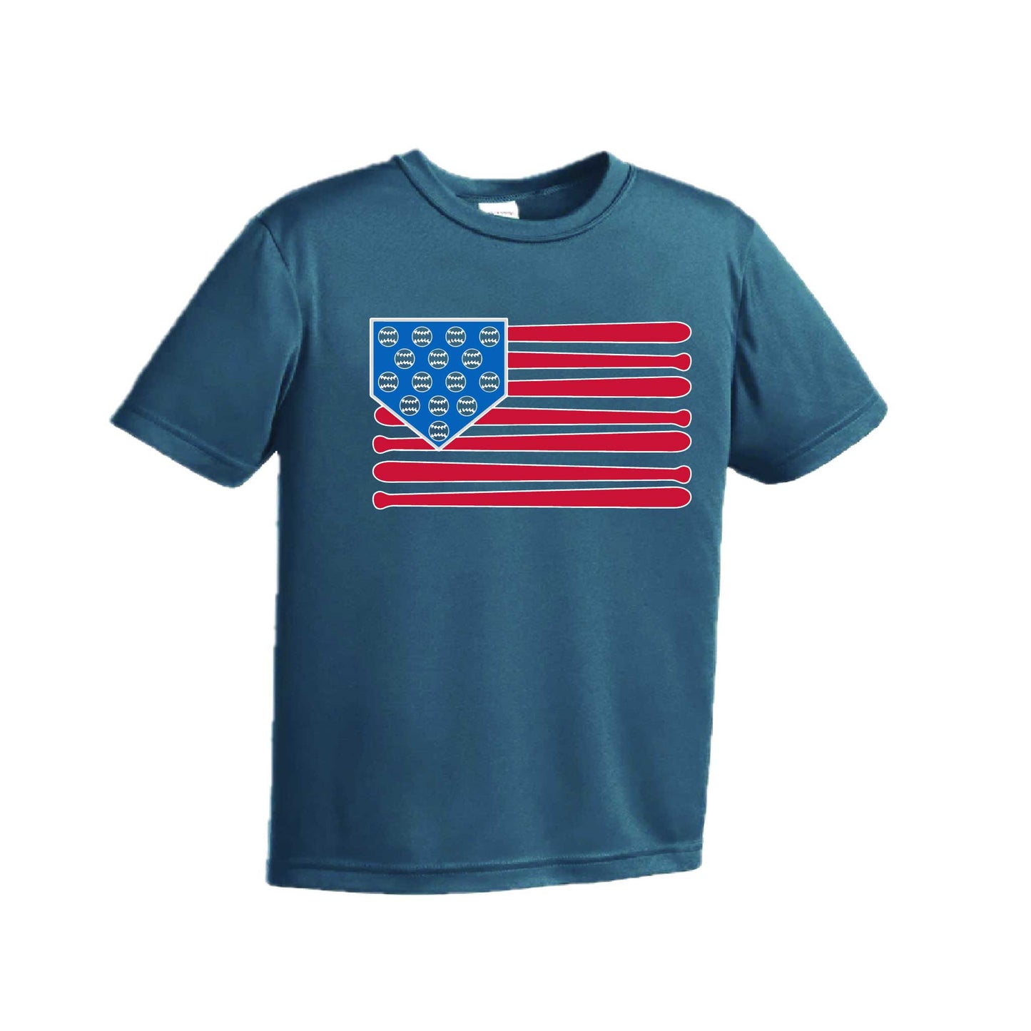 Baseball Flag | Youth Short Sleeve Baseball Performance T-Shirts | 100% Polyester