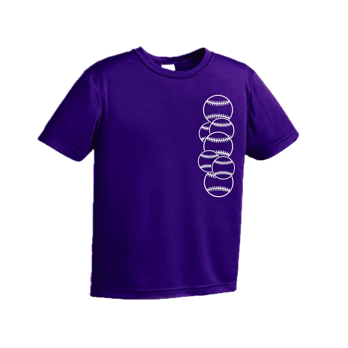 Full Count | Youth Short Sleeve Baseball Performance T-Shirts | 100% Polyester