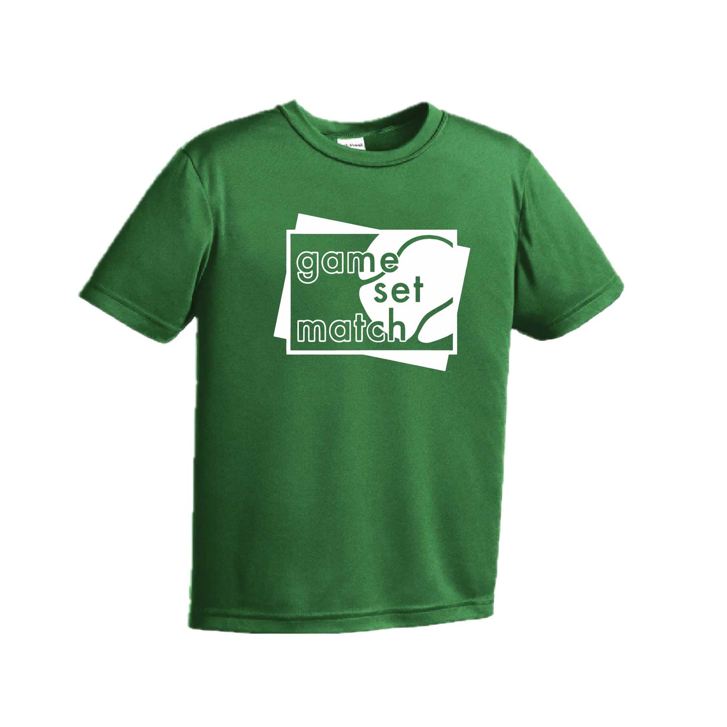 Game Set Match | Youth Short Sleeve Tennis Performance T-Shirts | 100% Polyester