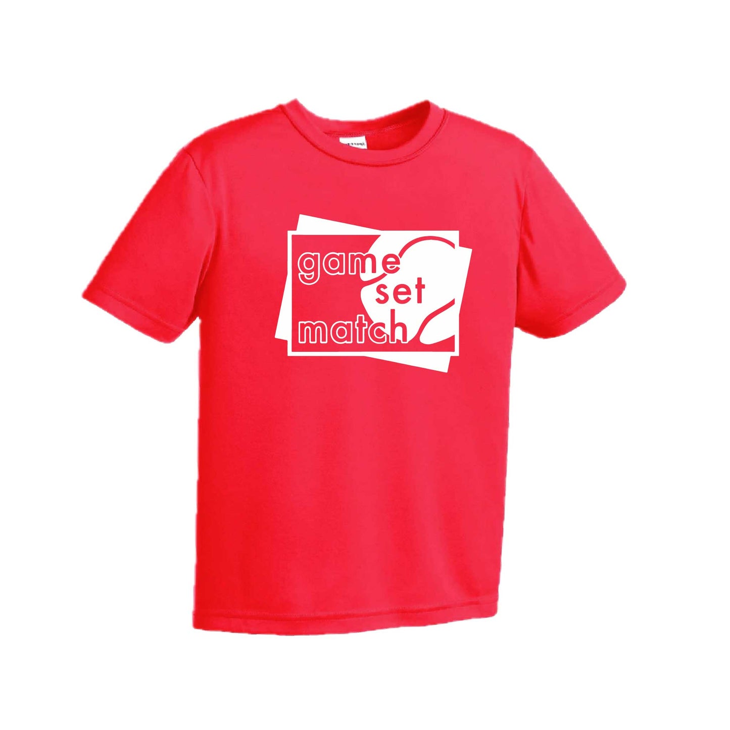 Game Set Match | Youth Short Sleeve Tennis Performance T-Shirts | 100% Polyester