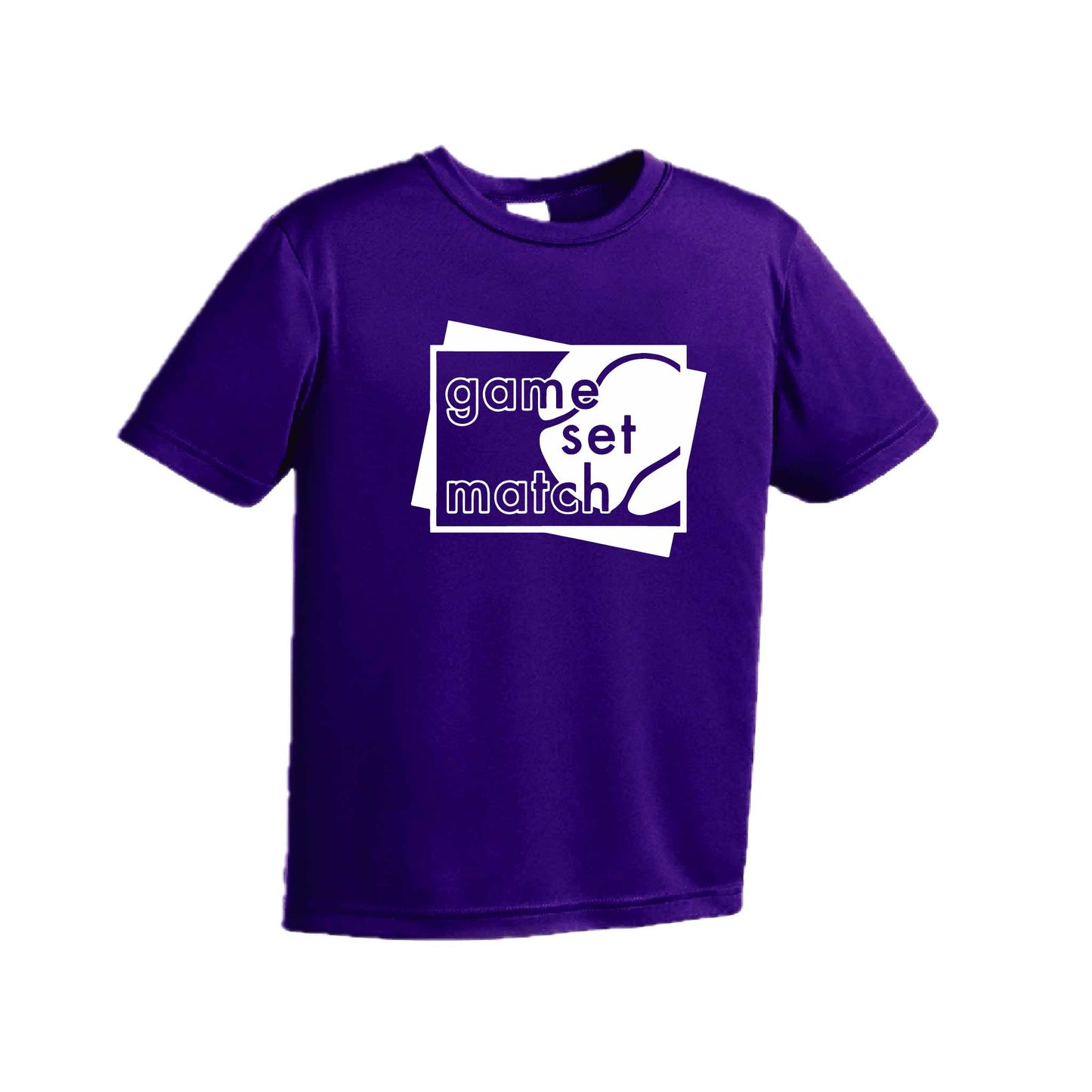 Game Set Match | Youth Short Sleeve Tennis Performance T-Shirts | 100% Polyester