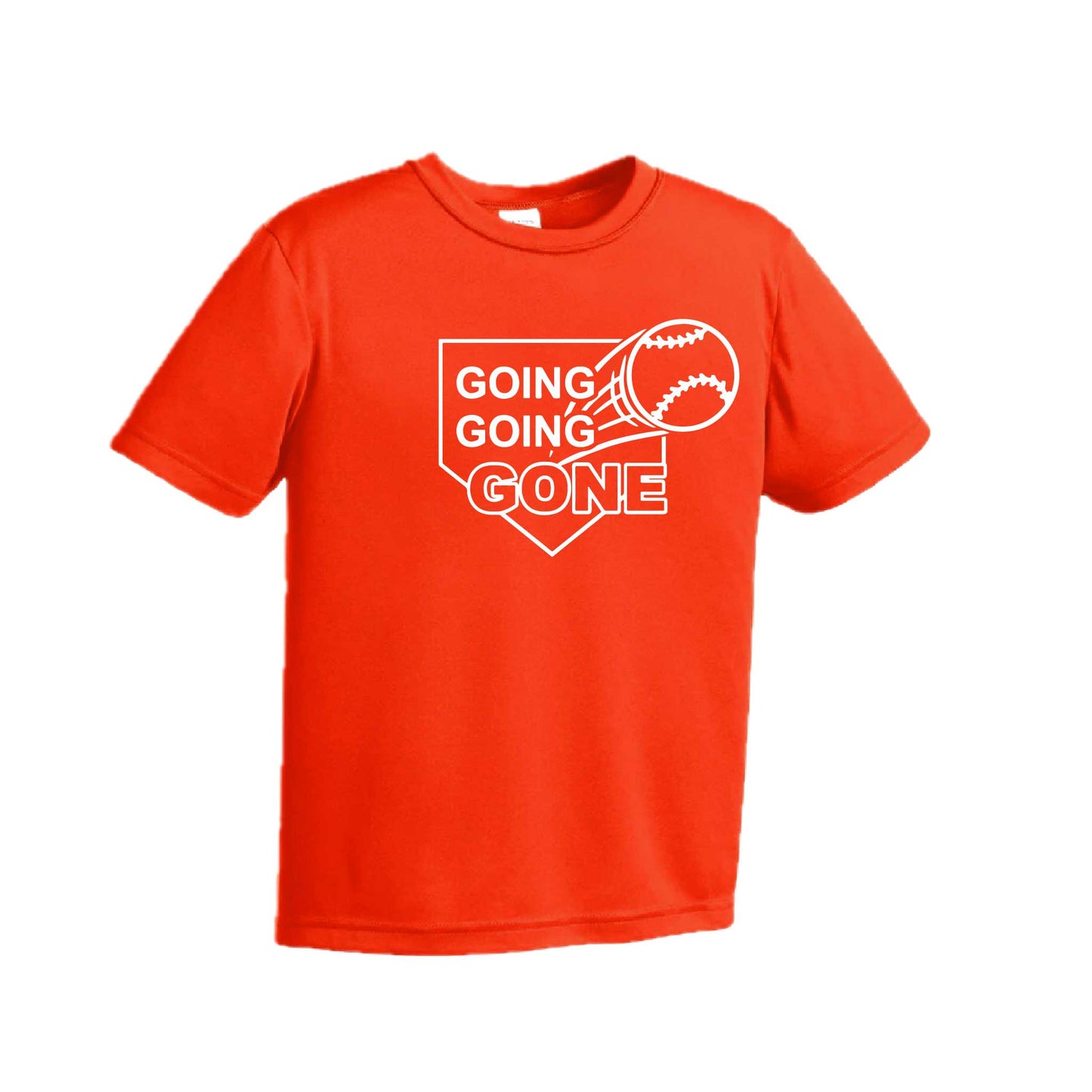 Going Going Gone | Youth Short Sleeve Baseball Performance T-Shirts | 100% Polyester