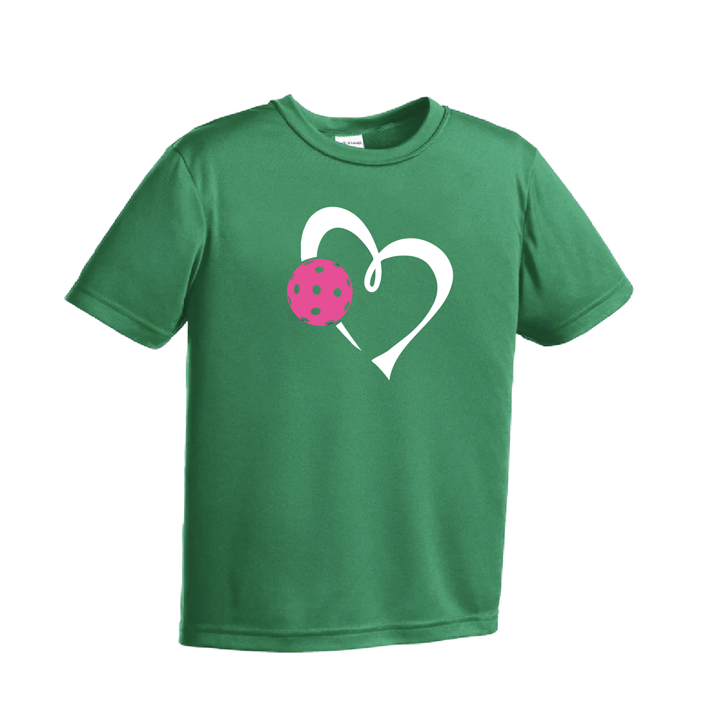 Love Pickleball (Pink) | Youth Short Sleeve Pickleball Shirts | 100% Polyester