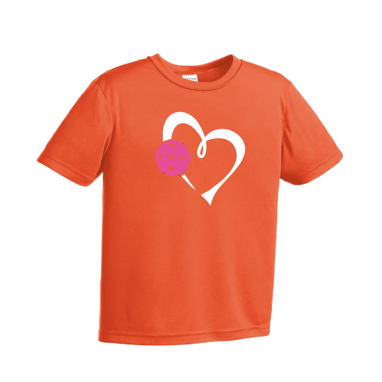 Love Pickleball (Pink) | Youth Short Sleeve Pickleball Shirts | 100% Polyester