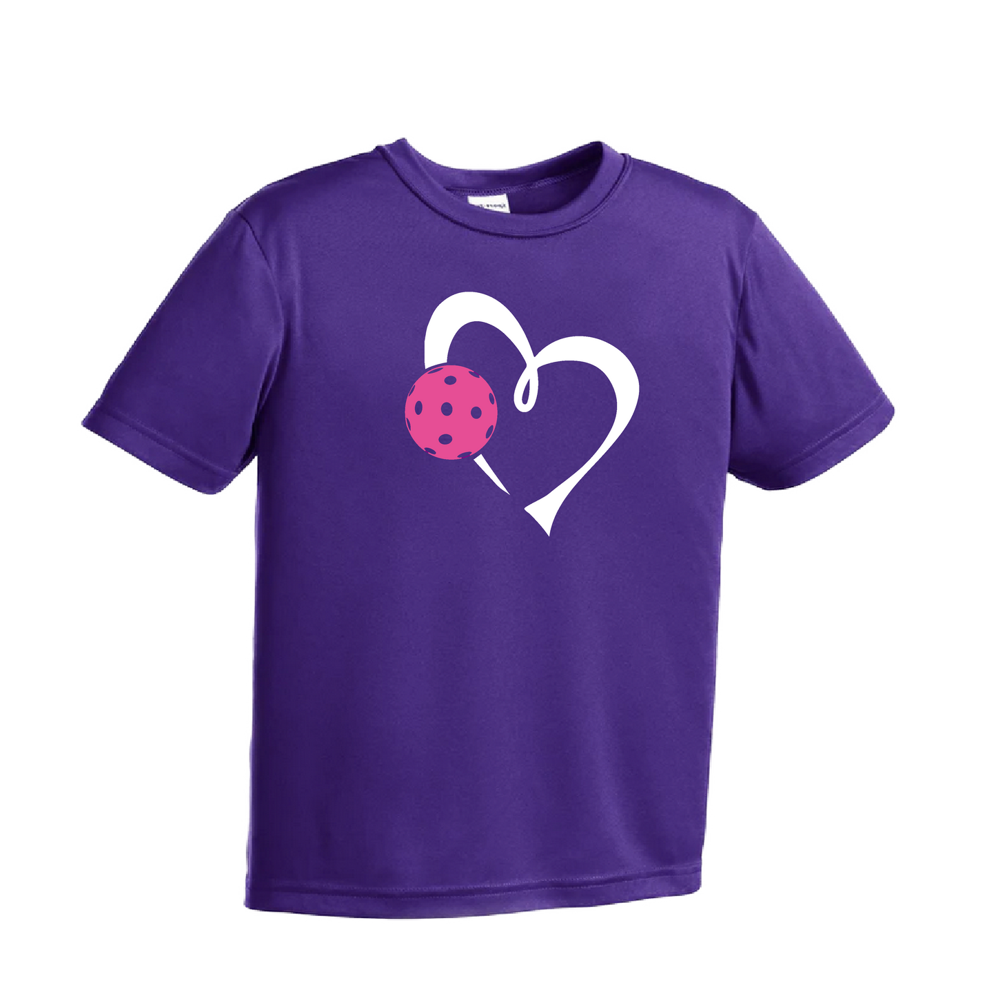 Love Pickleball (Pink) | Youth Short Sleeve Pickleball Shirts | 100% Polyester