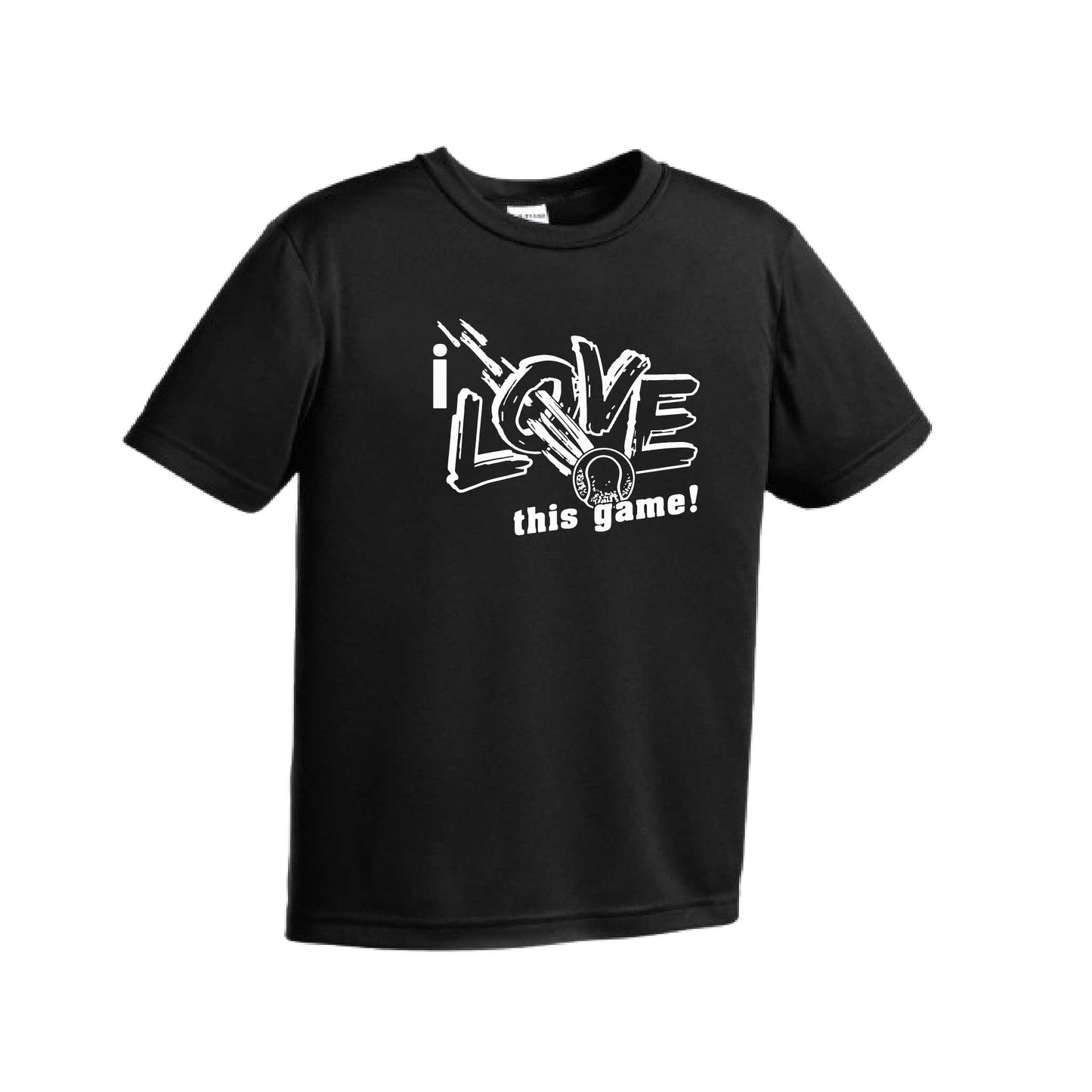 I Love This Game | Youth Short Sleeve Tennis Performance T-Shirts | 100% Polyester