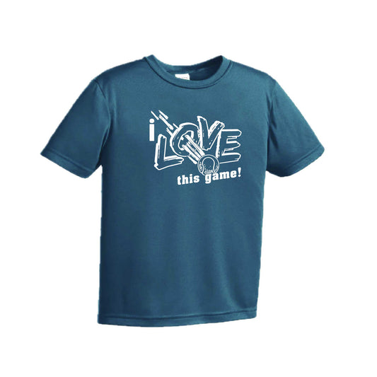 I Love This Game | Youth Short Sleeve Tennis Performance T-Shirts | 100% Polyester