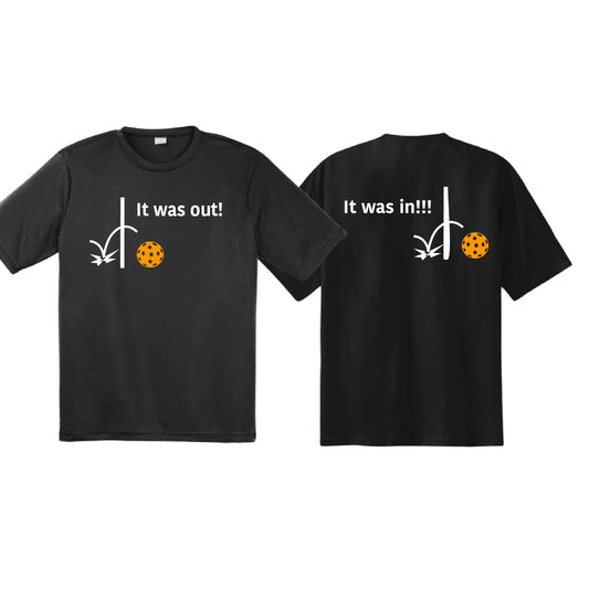 It Was Out! It Was In! (Pickleballs Cyan Green Orange) | Youth Short Sleeve Pickleball T-Shirts | 100% Polyester