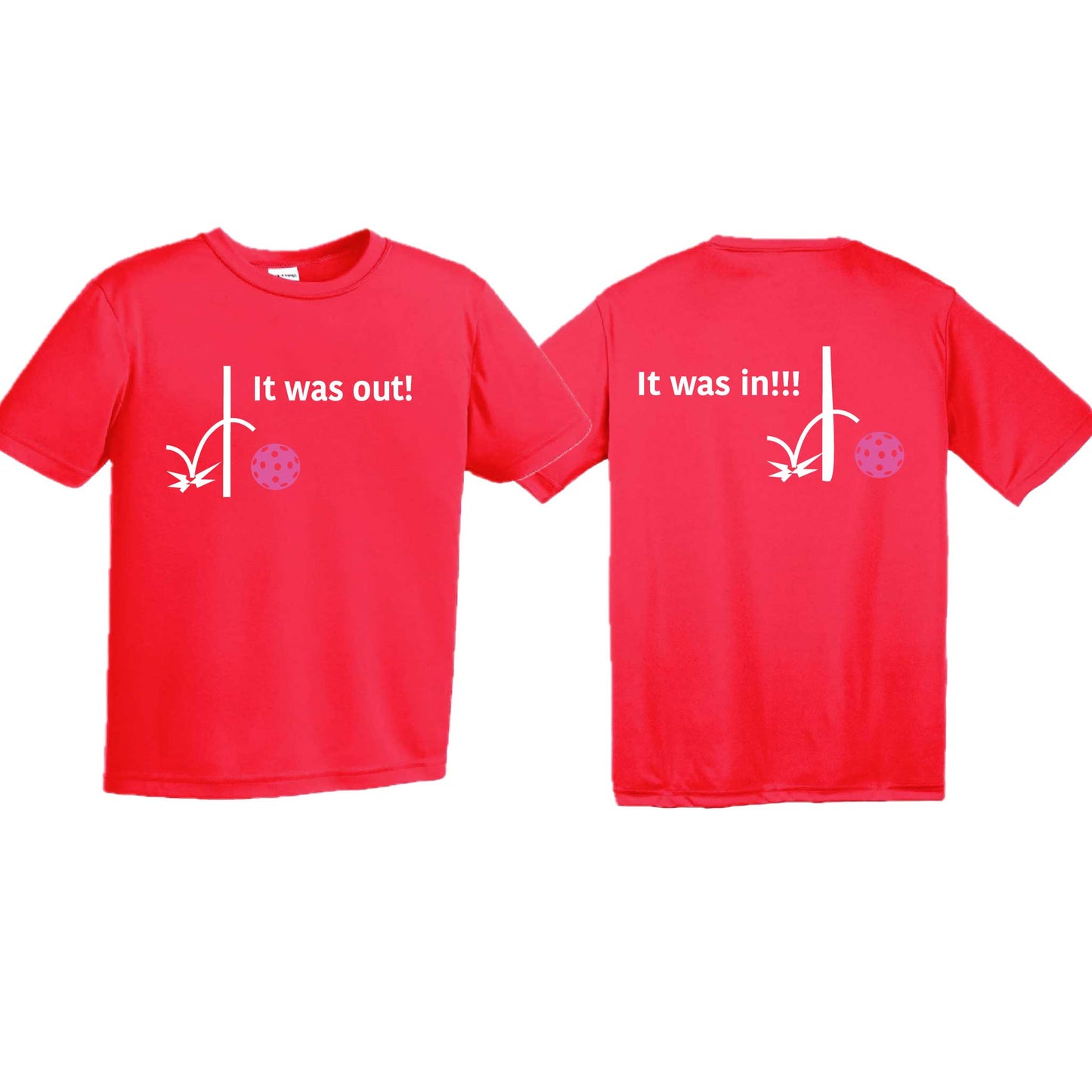 It Was Out! It Was In! (10 Custom Pickleball Colors) | Youth Short Sleeve Pickleball T-Shirts | 100% Polyester