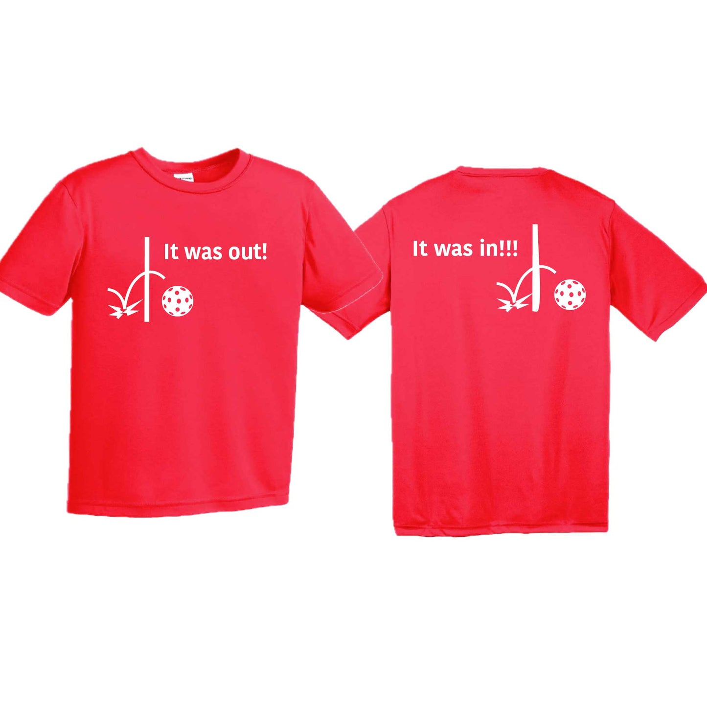 It Was Out! It Was In! (10 Custom Pickleball Colors) | Youth Short Sleeve Pickleball T-Shirts | 100% Polyester