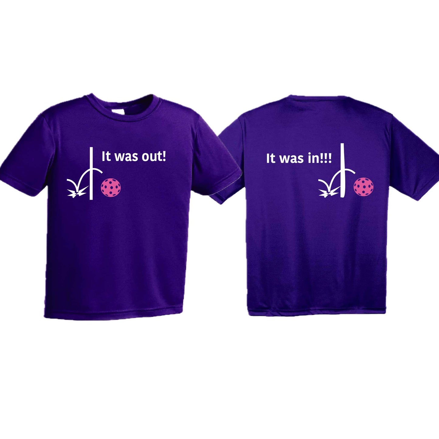 It Was Out! It Was In! (10 Custom Pickleball Colors) | Youth Short Sleeve Pickleball T-Shirts | 100% Polyester