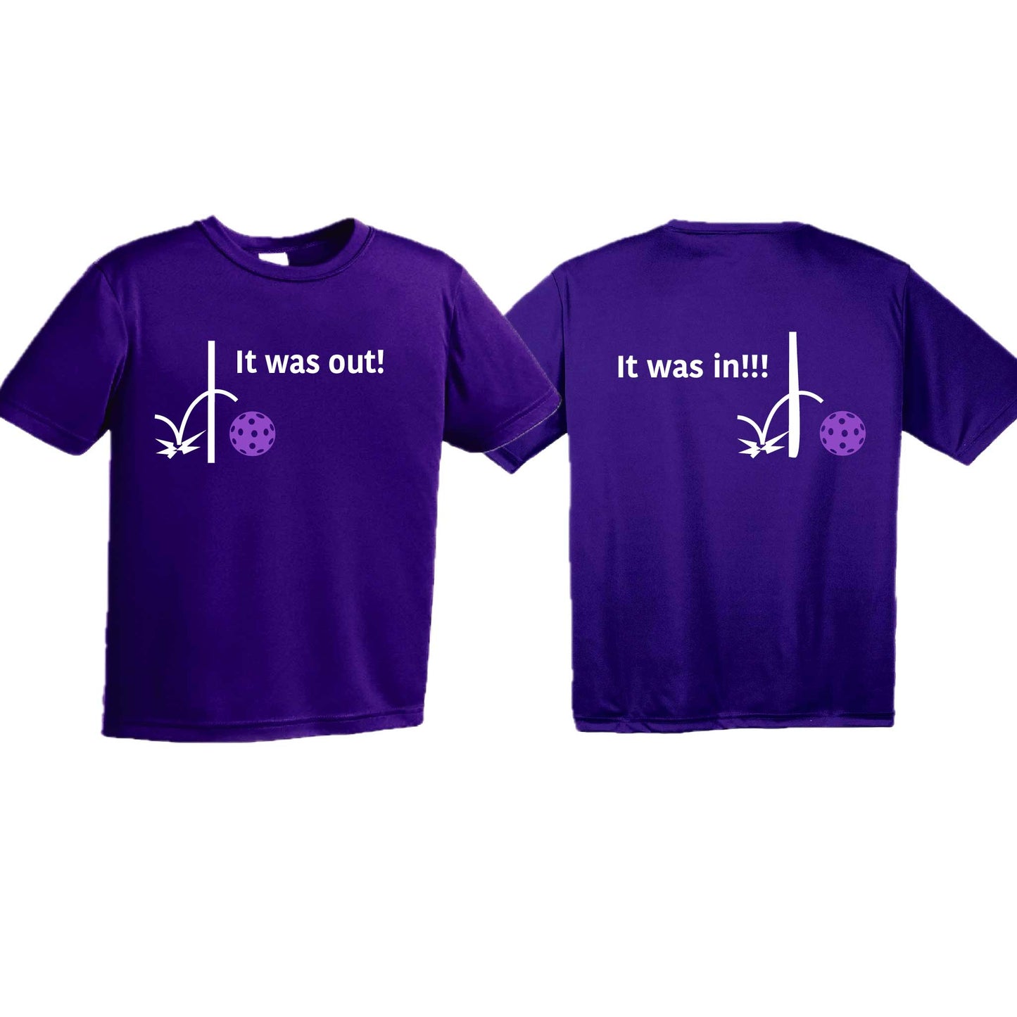 It Was Out! It Was In! (10 Custom Pickleball Colors) | Youth Short Sleeve Pickleball T-Shirts | 100% Polyester