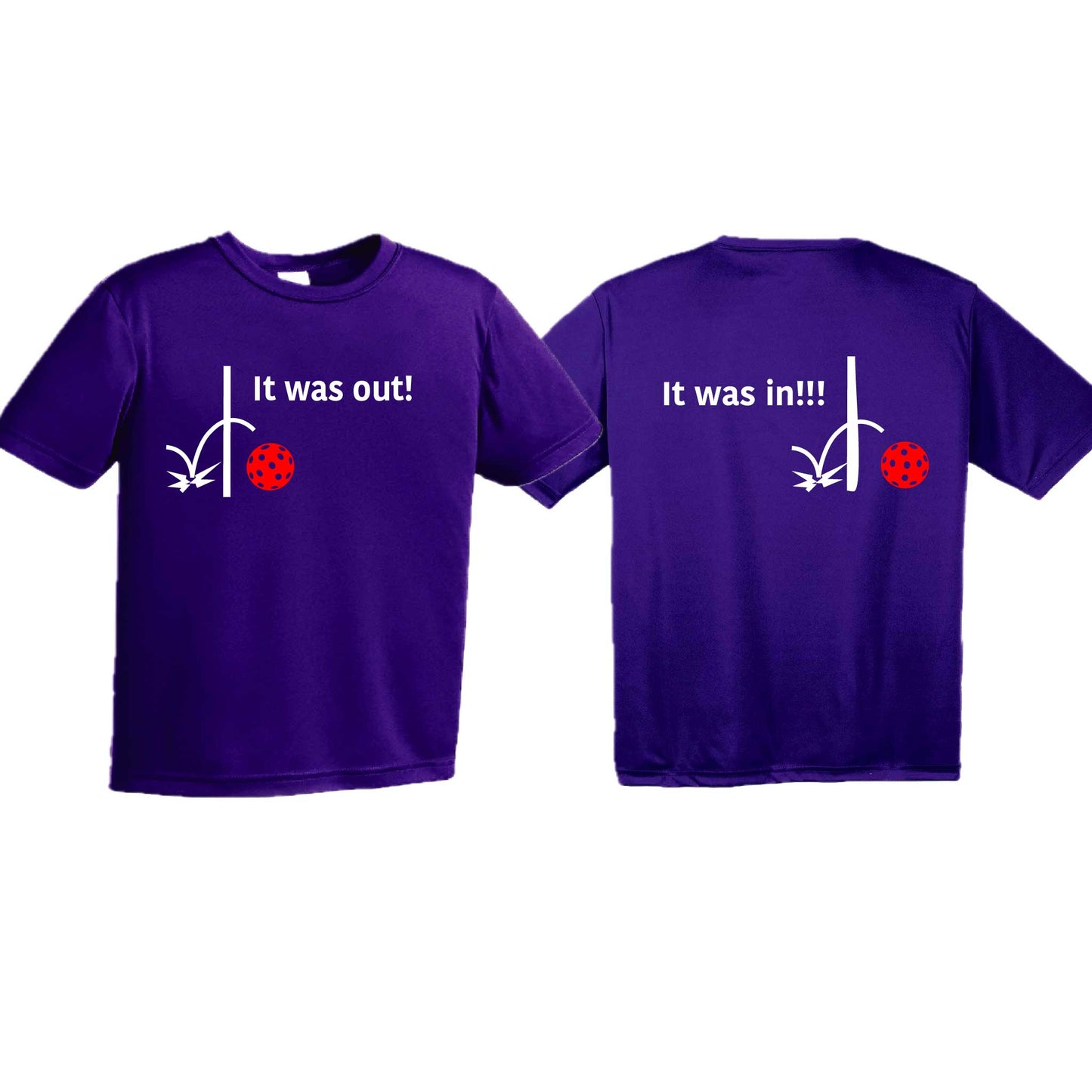 It Was Out! It Was In! (10 Custom Pickleball Colors) | Youth Short Sleeve Pickleball T-Shirts | 100% Polyester