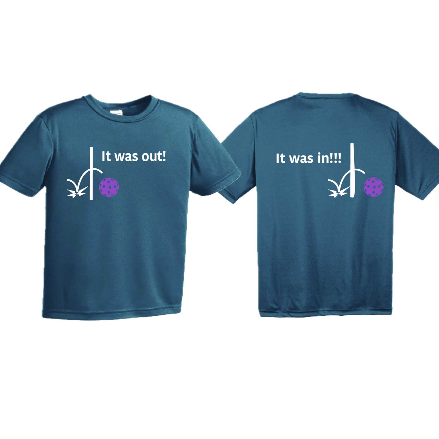 It Was Out! It Was In! (10 Custom Pickleball Colors) | Youth Short Sleeve Pickleball T-Shirts | 100% Polyester