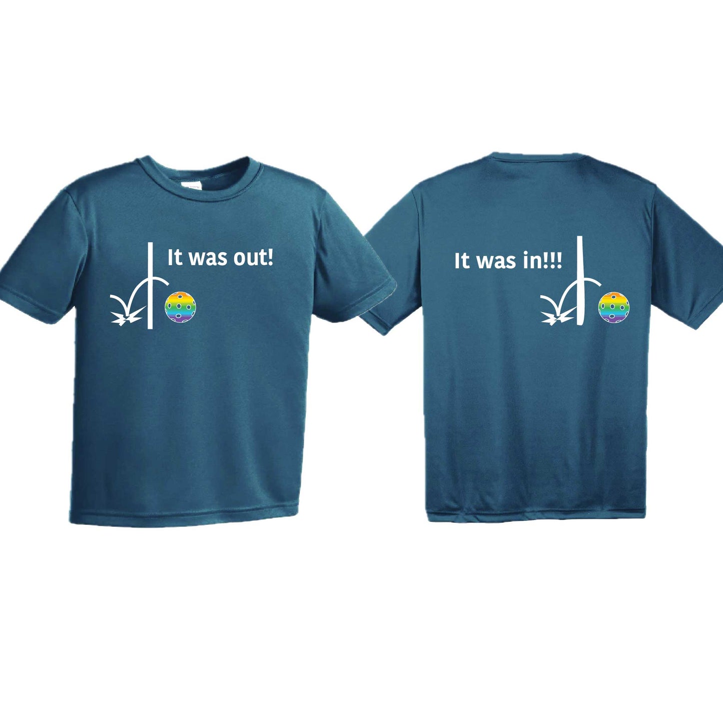 It Was Out! It Was In! (10 Custom Pickleball Colors) | Youth Short Sleeve Pickleball T-Shirts | 100% Polyester