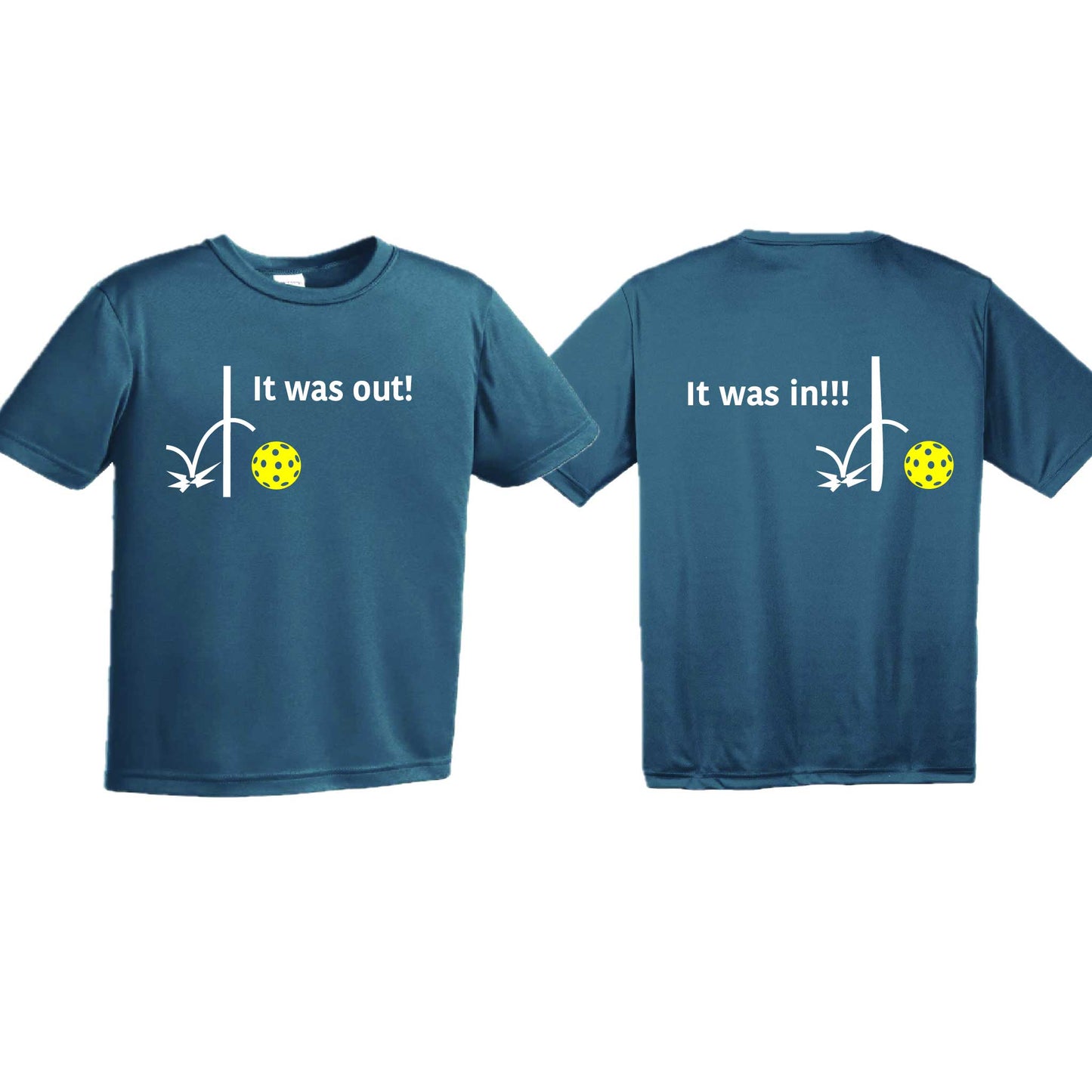 It Was Out! It Was In! (10 Custom Pickleball Colors) | Youth Short Sleeve Pickleball T-Shirts | 100% Polyester