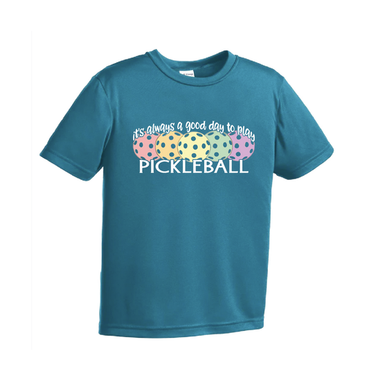 It's Always a Good Day to Play Pickleball | Youth Short Sleeve Pickleball Shirts | 100% Polyester