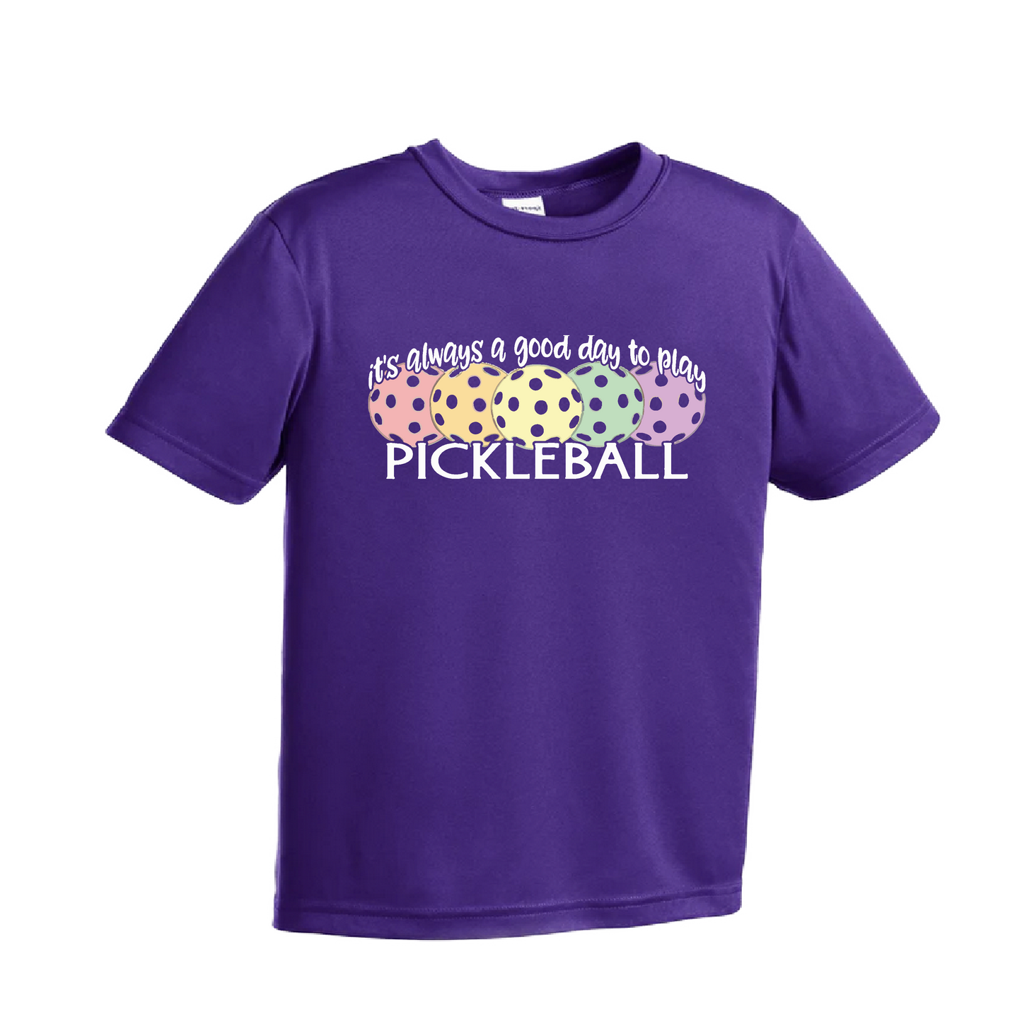 It's Always a Good Day to Play Pickleball | Youth Short Sleeve Pickleball Shirts | 100% Polyester