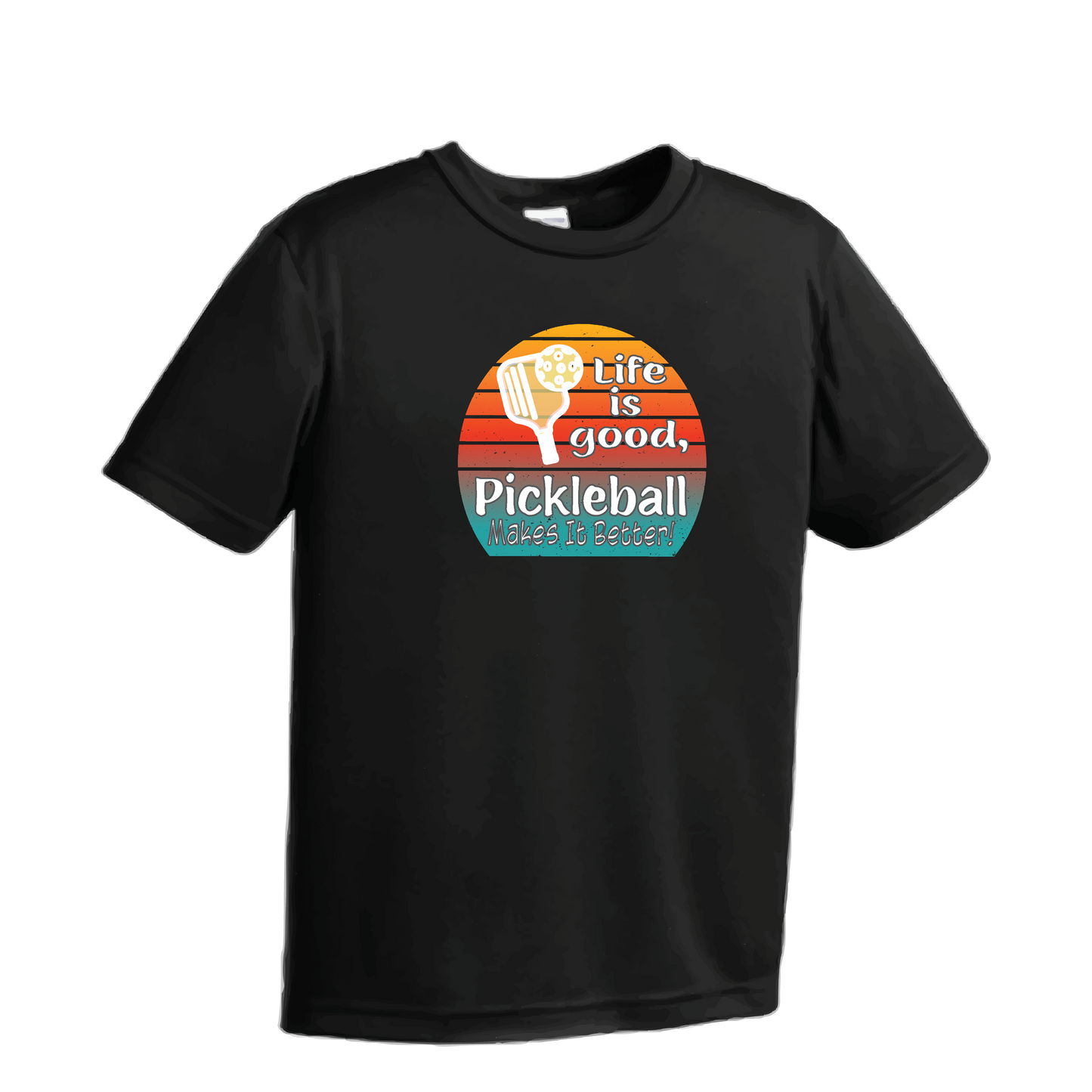 Life is Good Pickleball Makes it Better | Youth Short Sleeve Pickleball Shirts | 100% Polyester