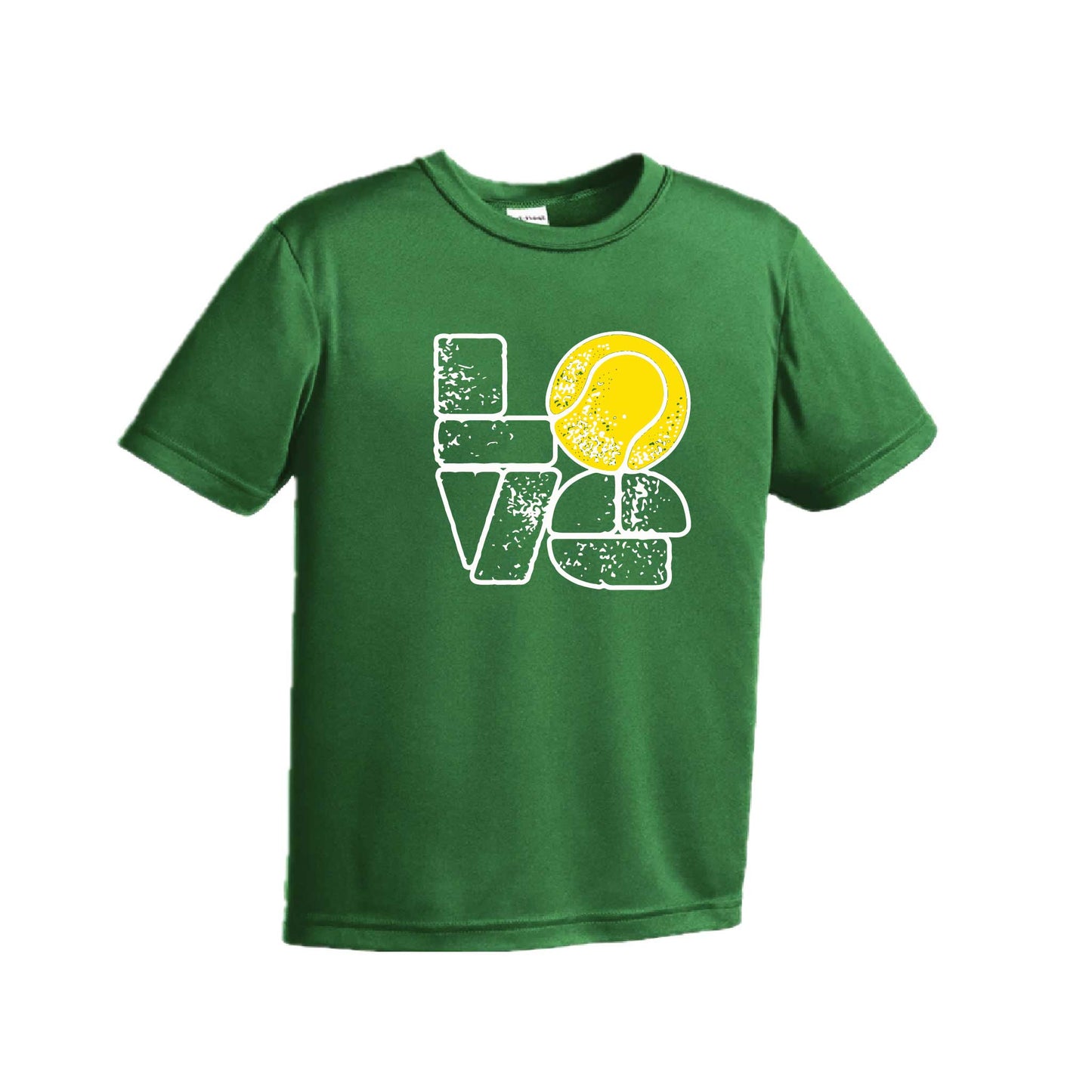 Love Stacked | Youth Short Sleeve Tennis Performance T-Shirts | 100% Polyester